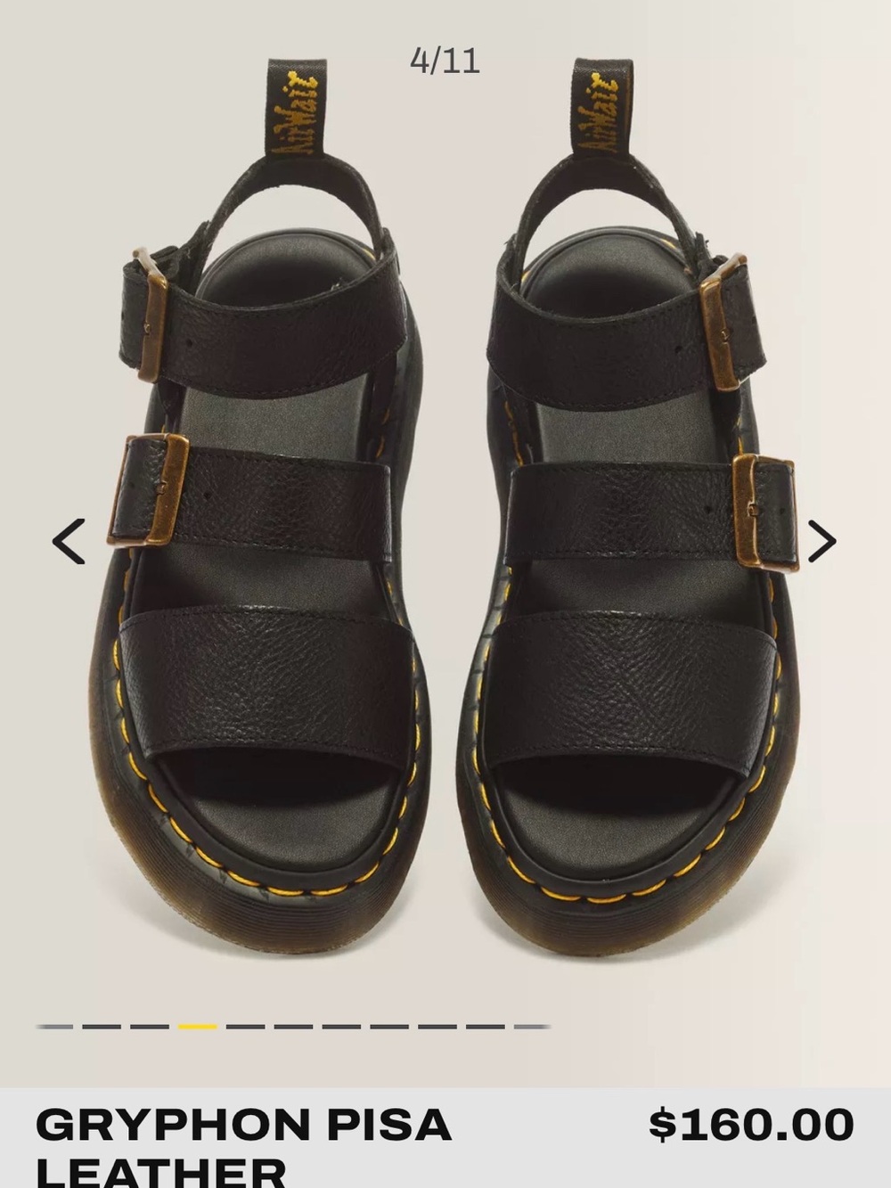 Dr. Marten’s Gryphon Pisa Black Leather Sandals